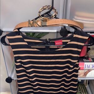 Merona Black and Tan Striped Dress